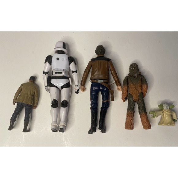 Star Wars Action Figures Lot Of 5 Yoda + Luke + Stormtrooper + Chewbacca + Finn - Picture 10 of 10